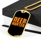 Deer Hunter Necklace Stainless Steel or 18k Gold Dog Tag 24" Chain-Express Your Love Gifts