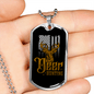 Deer Hunting Antlers Necklace Stainless Steel or 18k Gold Dog Tag 24" Chain-Express Your Love Gifts
