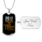 Deer Hunting Antlers Necklace Stainless Steel or 18k Gold Dog Tag 24" Chain-Express Your Love Gifts