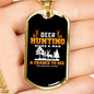 Deer Hunting Chance Necklace Stainless Steel or 18k Gold Dog Tag 24" Chain-Express Your Love Gifts
