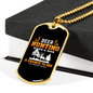 Deer Hunting Chance Necklace Stainless Steel or 18k Gold Dog Tag 24" Chain-Express Your Love Gifts