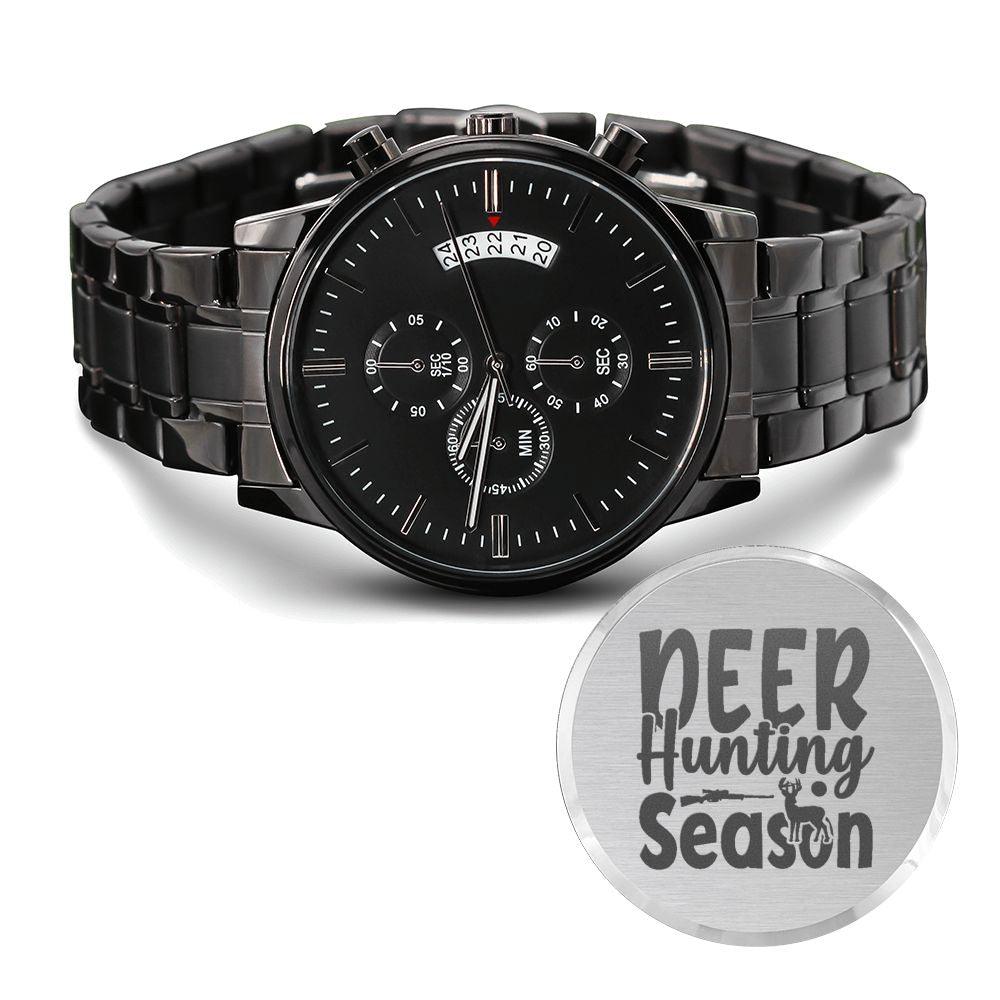 Deer Hunting Season Engraved For Hunting Hunters Multifunction Men's Watch Stainless Steel W Copper Dial-Express Your Love Gifts