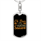 Deer Hunting Season Keychain Stainless Steel or 18k Gold Dog Tag Keyring-Express Your Love Gifts