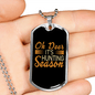 Deer Hunting Season Necklace Stainless Steel or 18k Gold Dog Tag 24" Chain-Express Your Love Gifts