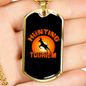 Deer Hunting Tourism Necklace Stainless Steel or 18k Gold Dog Tag 24"-Express Your Love Gifts