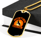 Deer Hunting Tourism Necklace Stainless Steel or 18k Gold Dog Tag 24"-Express Your Love Gifts