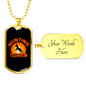 Deer Hunting Tourism Necklace Stainless Steel or 18k Gold Dog Tag 24"-Express Your Love Gifts