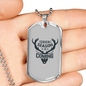 Deer Season Is Coming Hunting Necklace Stainless Steel or 18k Gold Dog Tag 24"-Express Your Love Gifts