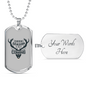 Deer Season Is Coming Hunting Necklace Stainless Steel or 18k Gold Dog Tag 24"-Express Your Love Gifts
