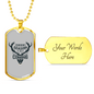 Deer Season Is Coming Hunting Necklace Stainless Steel or 18k Gold Dog Tag 24"-Express Your Love Gifts