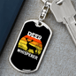 Deer Whisperer Keychain Stainless Steel or 18k Gold Dog Tag Keyring-Express Your Love Gifts