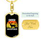 Deer Whisperer Keychain Stainless Steel or 18k Gold Dog Tag Keyring-Express Your Love Gifts