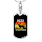Deer Whisperer Keychain Stainless Steel or 18k Gold Dog Tag Keyring-Express Your Love Gifts