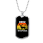 Deer Whisperer Necklace Stainless Steel or 18k Gold Dog Tag 24" Chain-Express Your Love Gifts