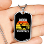 Deer Whisperer Necklace Stainless Steel or 18k Gold Dog Tag 24" Chain-Express Your Love Gifts