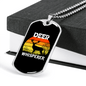Deer Whisperer Necklace Stainless Steel or 18k Gold Dog Tag 24" Chain-Express Your Love Gifts