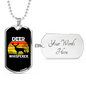 Deer Whisperer Necklace Stainless Steel or 18k Gold Dog Tag 24" Chain-Express Your Love Gifts