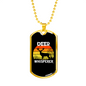 Deer Whisperer Necklace Stainless Steel or 18k Gold Dog Tag 24" Chain-Express Your Love Gifts