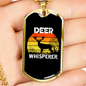 Deer Whisperer Necklace Stainless Steel or 18k Gold Dog Tag 24" Chain-Express Your Love Gifts