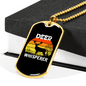 Deer Whisperer Necklace Stainless Steel or 18k Gold Dog Tag 24" Chain-Express Your Love Gifts