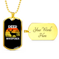 Deer Whisperer Necklace Stainless Steel or 18k Gold Dog Tag 24" Chain-Express Your Love Gifts