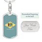 DelawAre State Flag Keychain Dog Tag Stainless Steel or 18k Gold-Express Your Love Gifts