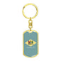 DelawAre State Flag Keychain Dog Tag Stainless Steel or 18k Gold-Express Your Love Gifts
