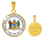 DelawAre State Seal Necklace Circle Pendant Stainless Steel or 18k Gold 18-22"-Express Your Love Gifts