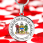 DelawAre State Seal Necklace Circle Pendant Stainless Steel or 18k Gold 18-22"-Express Your Love Gifts