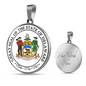 DelawAre State Seal Necklace Circle Pendant Stainless Steel or 18k Gold 18-22"-Express Your Love Gifts