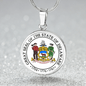 DelawAre State Seal Necklace Circle Pendant Stainless Steel or 18k Gold 18-22"-Express Your Love Gifts