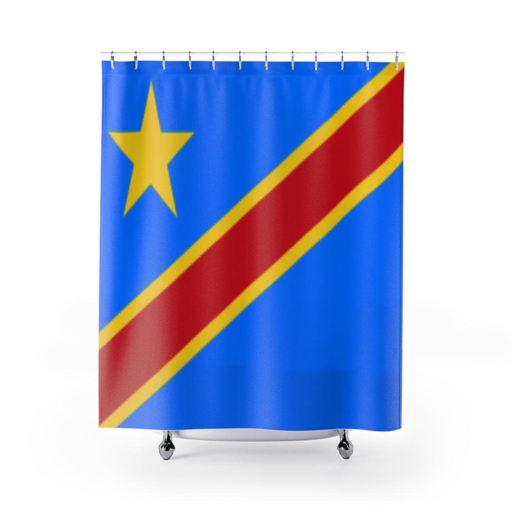 Democratic Republic Flag Stylish Design 71" x 74" Elegant Waterproof Shower Curtain for a Spa-like Bathroom Paradise Exceptional Craftsmanship-Express Your Love Gifts