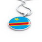 Democratic Republic Of The Congo Flag Circle Necklace Stainless Steel or 18k Gold 18-22"-Express Your Love Gifts