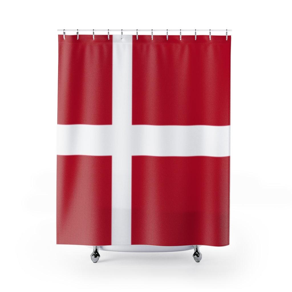 Denmark Flag Stylish Design 71" x 74" Elegant Waterproof Shower Curtain for a Spa-like Bathroom Paradise Exceptional Craftsmanship-Express Your Love Gifts
