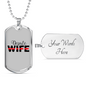 Depute Wife Firefighter Gift Stainless Steel or 18k Gold Dog Tag 24" Chain-Express Your Love Gifts