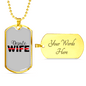 Depute Wife Firefighter Gift Stainless Steel or 18k Gold Dog Tag 24" Chain-Express Your Love Gifts