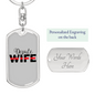 Depute Wife Firefighter Keychain Stainless Steel or 18k Gold Dog Tag Keyring-Express Your Love Gifts