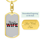 Depute Wife Firefighter Keychain Stainless Steel or 18k Gold Dog Tag Keyring-Express Your Love Gifts