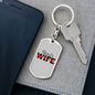 Depute Wife Firefighter Keychain Stainless Steel or 18k Gold Dog Tag Keyring-Express Your Love Gifts