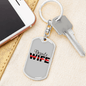 Depute Wife Firefighter Keychain Stainless Steel or 18k Gold Dog Tag Keyring-Express Your Love Gifts