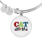 Design Cat Mom Bracelet Stainless Steel or 18k Gold Circle Bangle-Express Your Love Gifts
