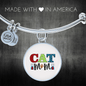 Design Cat Mom Bracelet Stainless Steel or 18k Gold Circle Bangle-Express Your Love Gifts