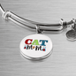 Design Cat Mom Bracelet Stainless Steel or 18k Gold Circle Bangle-Express Your Love Gifts