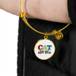 Design Cat Mom Bracelet Stainless Steel or 18k Gold Circle Bangle-Express Your Love Gifts