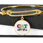 Design Cat Mom Bracelet Stainless Steel or 18k Gold Circle Bangle-Express Your Love Gifts