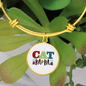 Design Cat Mom Bracelet Stainless Steel or 18k Gold Circle Bangle-Express Your Love Gifts