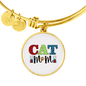 Design Cat Mom Bracelet Stainless Steel or 18k Gold Circle Bangle-Express Your Love Gifts