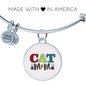 Design Cat Mom Bracelet Stainless Steel or 18k Gold Circle Bangle-Express Your Love Gifts