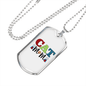 Design Cat Mom Necklace Stainless Steel or 18k Gold Dog Tag 24" Chain-Express Your Love Gifts