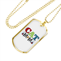 Design Cat Mom Necklace Stainless Steel or 18k Gold Dog Tag 24" Chain-Express Your Love Gifts